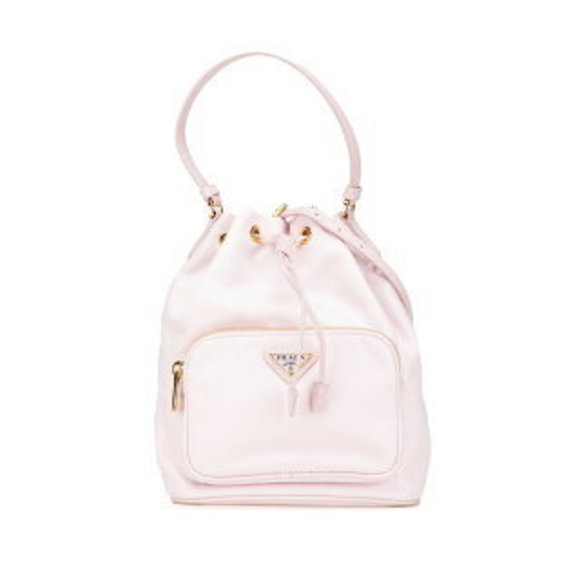 Prada triangle logo plate Shoulder Bag pink nylon - Picture 2 of 10